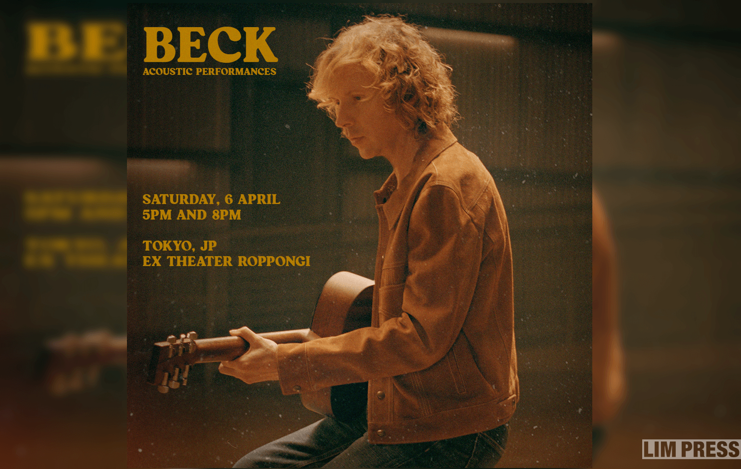 BECKの1夜限りのスペシャルアコースティックライブが4月6日に開催決定!